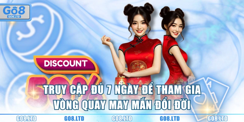 Truy cập đủ 7 ngày để tham gia vòng quay may mắn đổi đời